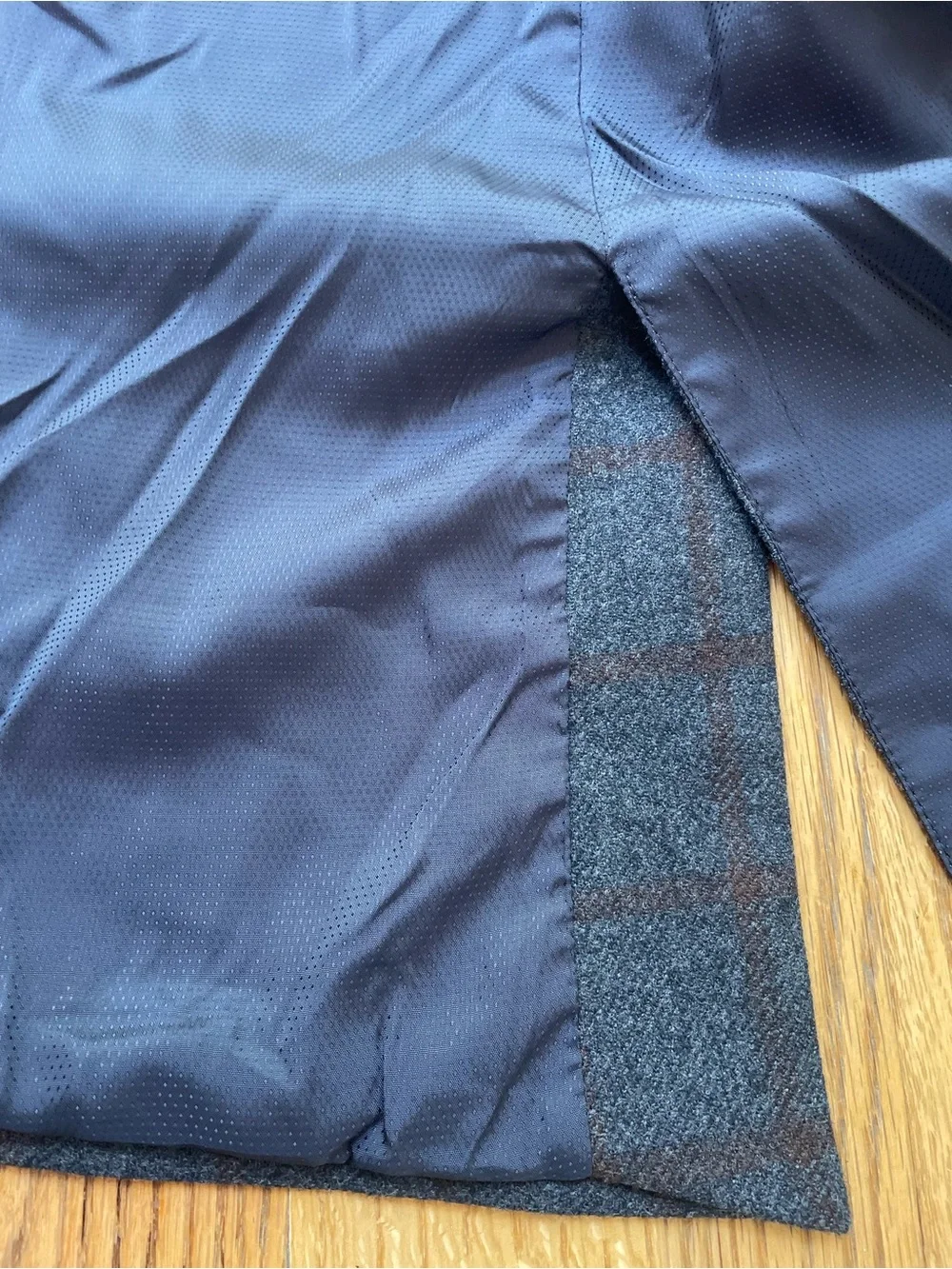 Michael Kors Gray Windowpane Wool Sport Coat with Brown Check Mens 42L